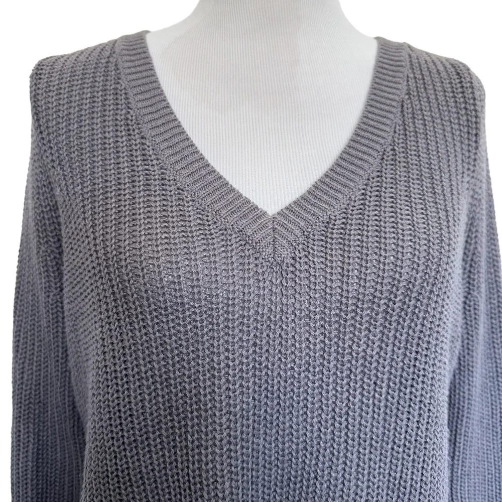 Torrid gray v-neck sweater.